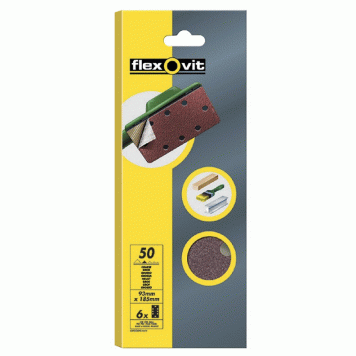 Flexovit Orbital Sander Sheets Pack 6 93x185