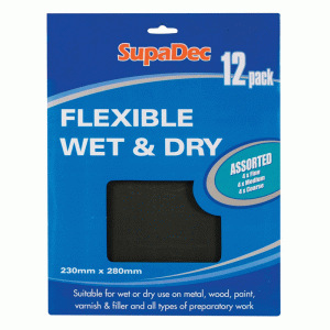 SupaDec Flexible Wet & Dry Paper Assorted Pack 12