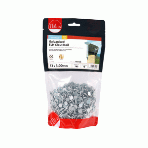 1Kg Galvanised Elh Clout Nails 13x3.0mm