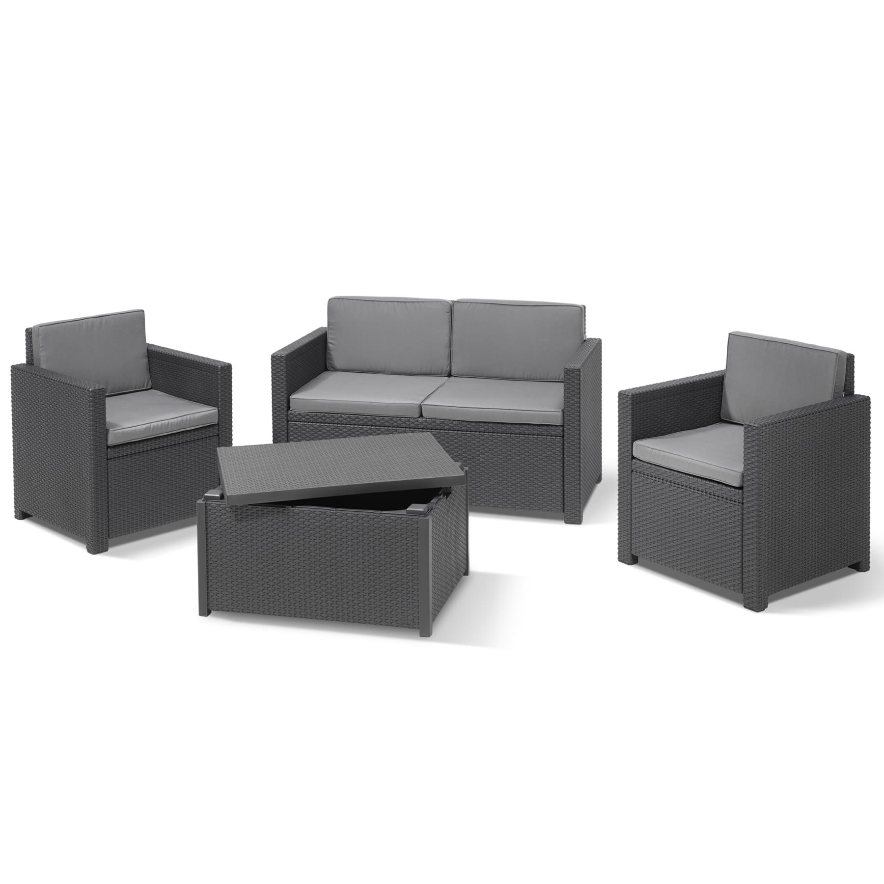 Graphite/cool Grey Poly Cotton Cushion Allibert Merano Lounge Set