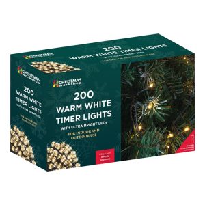 200 LED Battery Operated Timer Lights Christmas Workshop