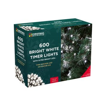 600 LED Battery Operated Timer Lights Christmas Workshop