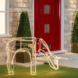 9m Moving Standing Reindeer Rope Light -Warm White