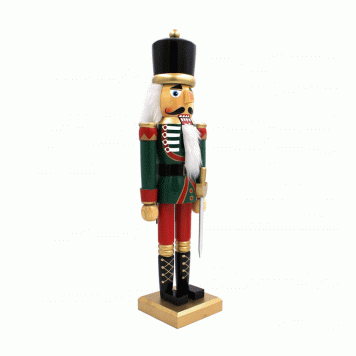 50cm Tall Wooden Soldier Nutcracker on Stand 81560