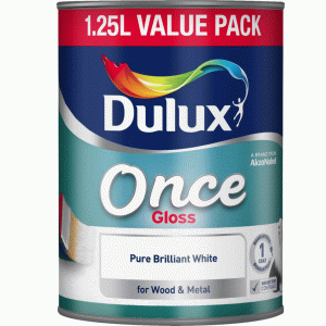 Dulux Once Gloss 1.25L Pure Brilliant White