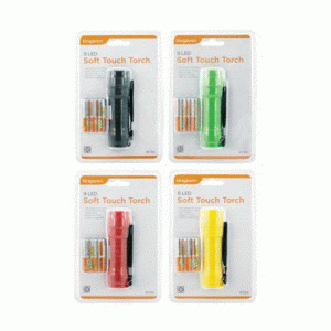 9 Led Soft Touch Torch c/w Batteries RT314