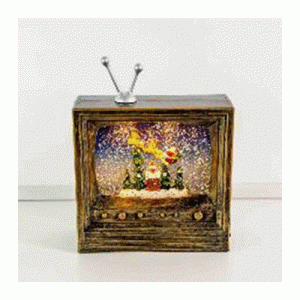 LED TV water scene with santa
