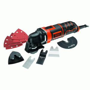 Black & Decker 300W Oscillating Multi Tool with 12 Accessories + Kitbox