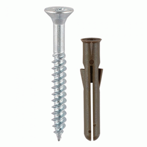 Brown Premium Plastic Plugs with Screws