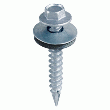 Slash Point Screws - Hex - For Timber - Zinc - with EPDM Washer Bag 100pc