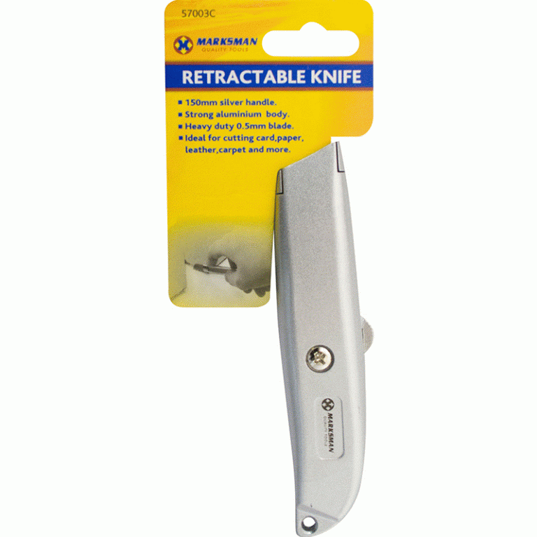 150mm Retractable Utility Knife with Silver Handle – Hardware Heaven