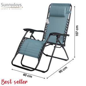 Zero Gravity Chair Blue-Grey Textiline