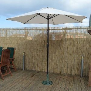 2.7mt Wind Up Parasol With Steel Shaft Cream UB111