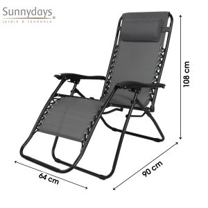 Zero Gravity Chair Dark Grey Textiline