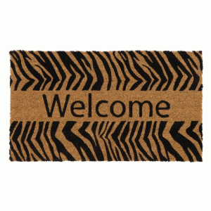 Welcome Zebra Latex Coir Doormat 40x70cm