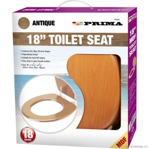 18" MDF Toilet Seat Antique Pine Colour