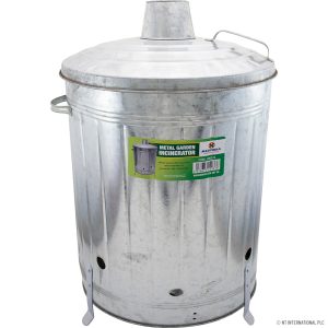 Large Metal Incinerator Dustbin 80 Litre