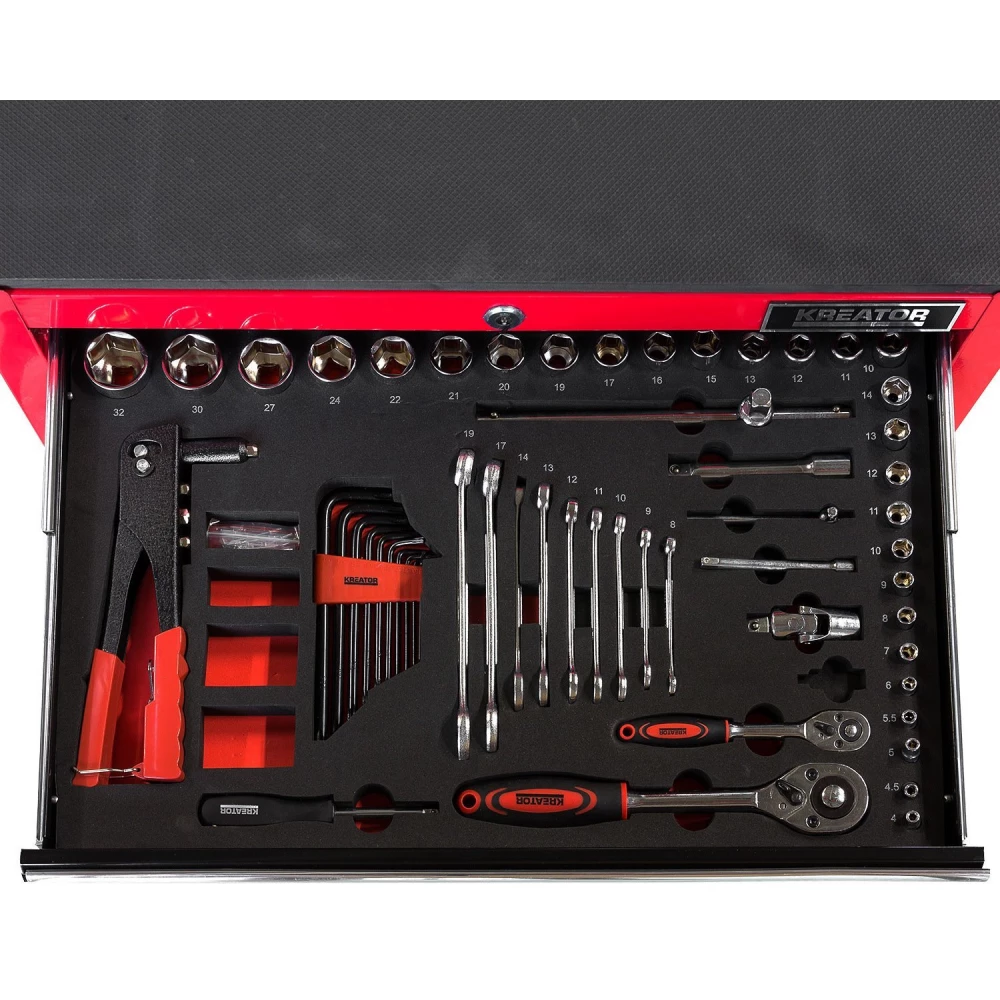 Rolling tool cabinet 7 drawers - 348 pcs KRT653004 Kreator - Image 4