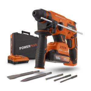 Hammer drill brushless 20V- incl. battery 20V 2.0Ah and charger - 5 acc. POWDP15640 PowerPlus