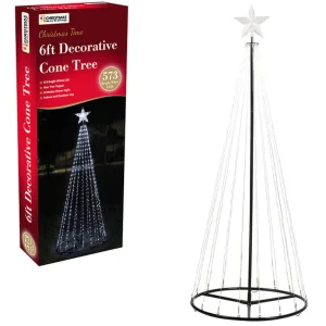 1.8M (6ft) Outdoor Cone Tree with 573 White LEDs