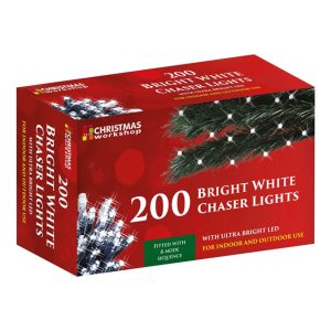 200 Led Bright White Chaser Lights Christmas Workshop