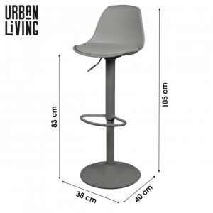 46x50x88cm bar stool grey urban living