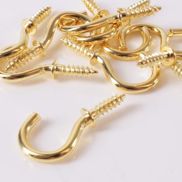 15 Pack of 38mm Brass Cup Hooks HA092