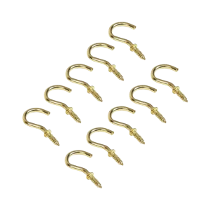 10 Pack 50mm Brass Cup Hooks HA093
