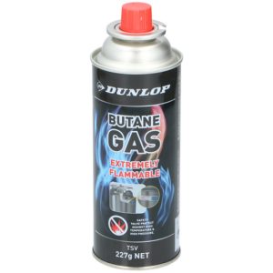 4 Pack Butane gas 227gr. Safety Valve Dunlop