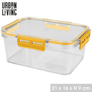 Mustard Yellow 1700ml Plastic Container with Clip