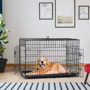 24" Double Door Folding Metal Dog Cage DC200