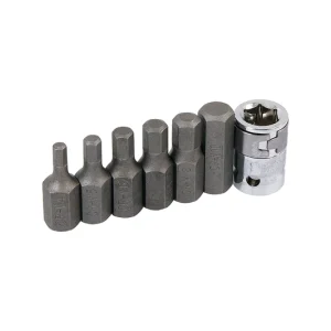 7PC CRV Hex Bit Socket Set SD365
