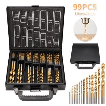99 PC Titanium Coated HSS Drill Set Pro User DB180