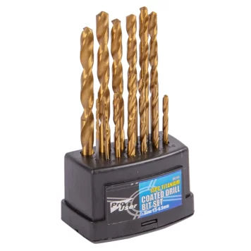 13pc Titanium Coated 1.5-6.5mm Steel Drill Bit Set - By Pro User DB146