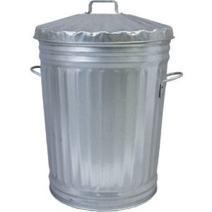 Large Galvanised Dustbin With Lid 90 Litre GB210