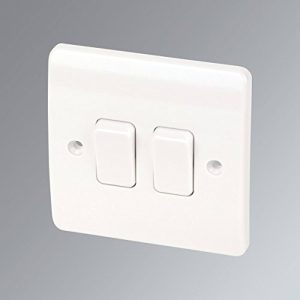 2 Gang 2 Way Light Switch White