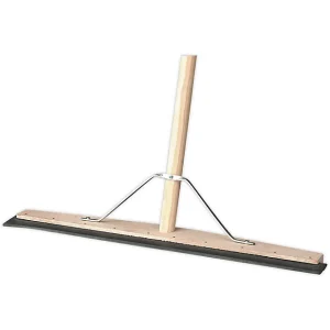 24" Heavy Duty Wooden Rubber Floor Squeegee Blade Complete with Metal Stay and Solid Handle