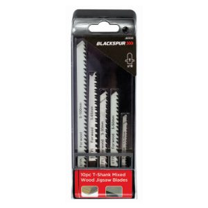 10PC T-Shank Mixed Wood Jigsaw Blade Set JB300 Blackspur