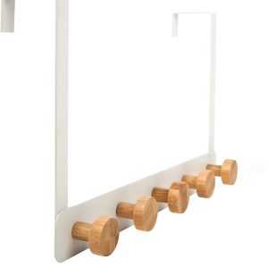5-Hook Bamboo Door Hanger - White HC230 Ashley