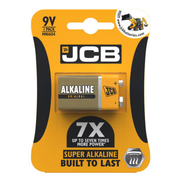 JCB Super Alkaline 9v Cell Batteries LR22