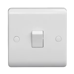 1 Gang 2 Way Light Switch White
