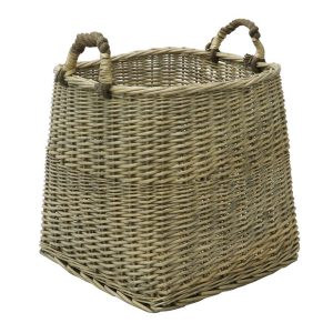 16-007 Square Antique Wash Log Basket