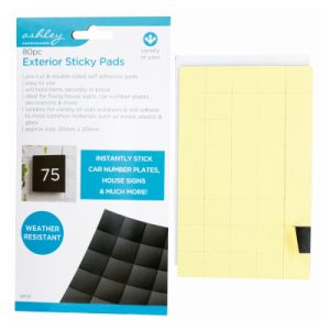 80pc Exterior Sticky Pads - Strong, Durable and Weather Resistant SP131 Ashley