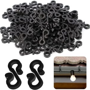 Black Gutter Light Clips - 65 Pack GH502