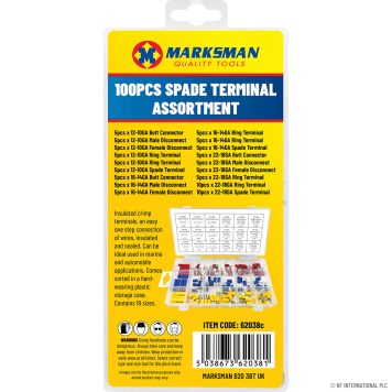 100pc Spade Terminals Assortment 62038C