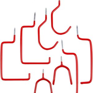8pc Red PVC-Coated Storage Hooks Set HA105
