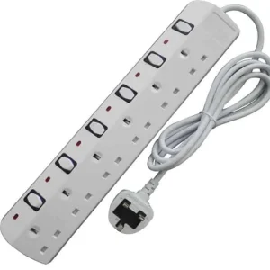2mt 6 Way Switched Extension Lead PA108
