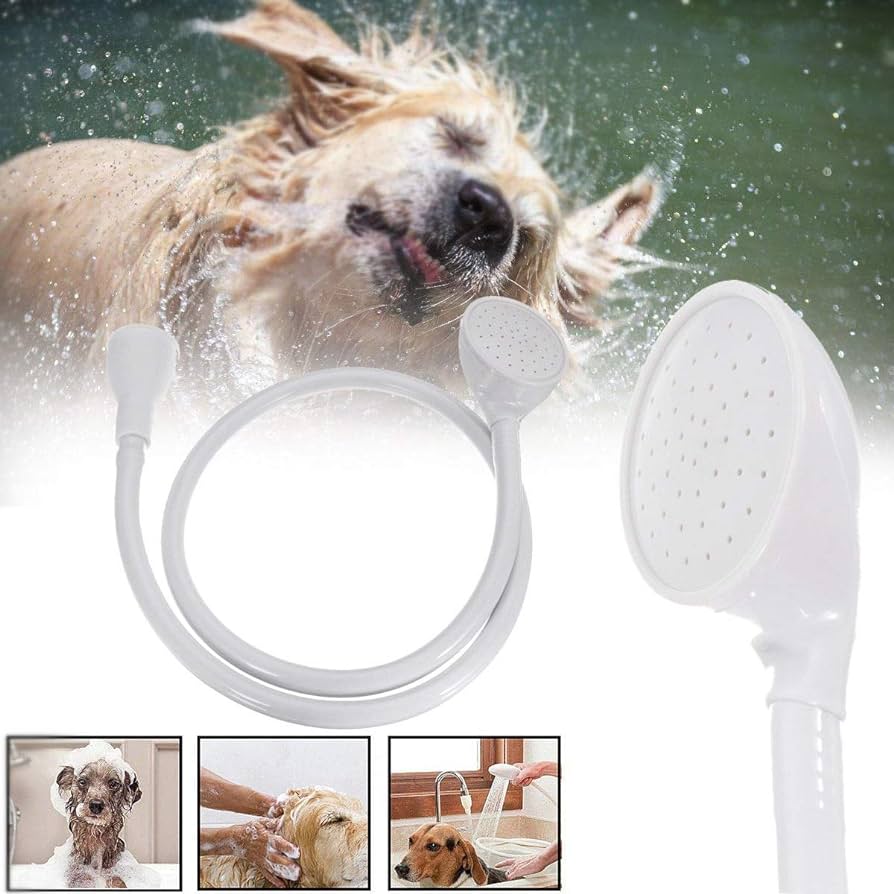 1.2m Dog Shower Head Spray Drains Strainer Pet Bath Hose Sink