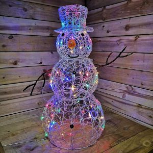 Premier Multi Action Lit Snowman 90cm 80 Multi Coloured LEDs