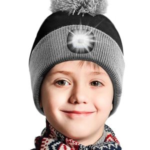 Kid's Rechargable Led Beanie Hat - Black HL149